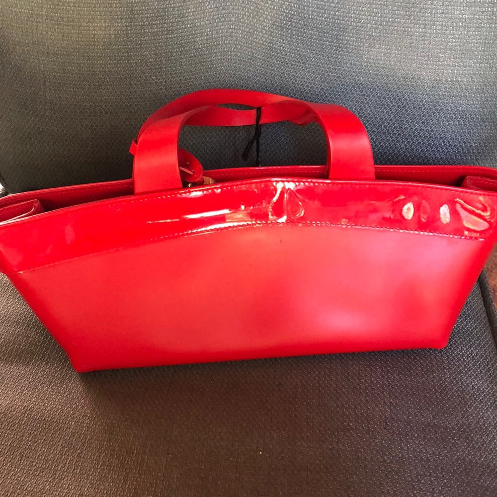 Furla red clutch handbag